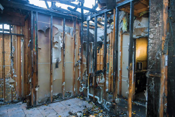 Professional Fire Damage Removal technician working in Westbury, NY
